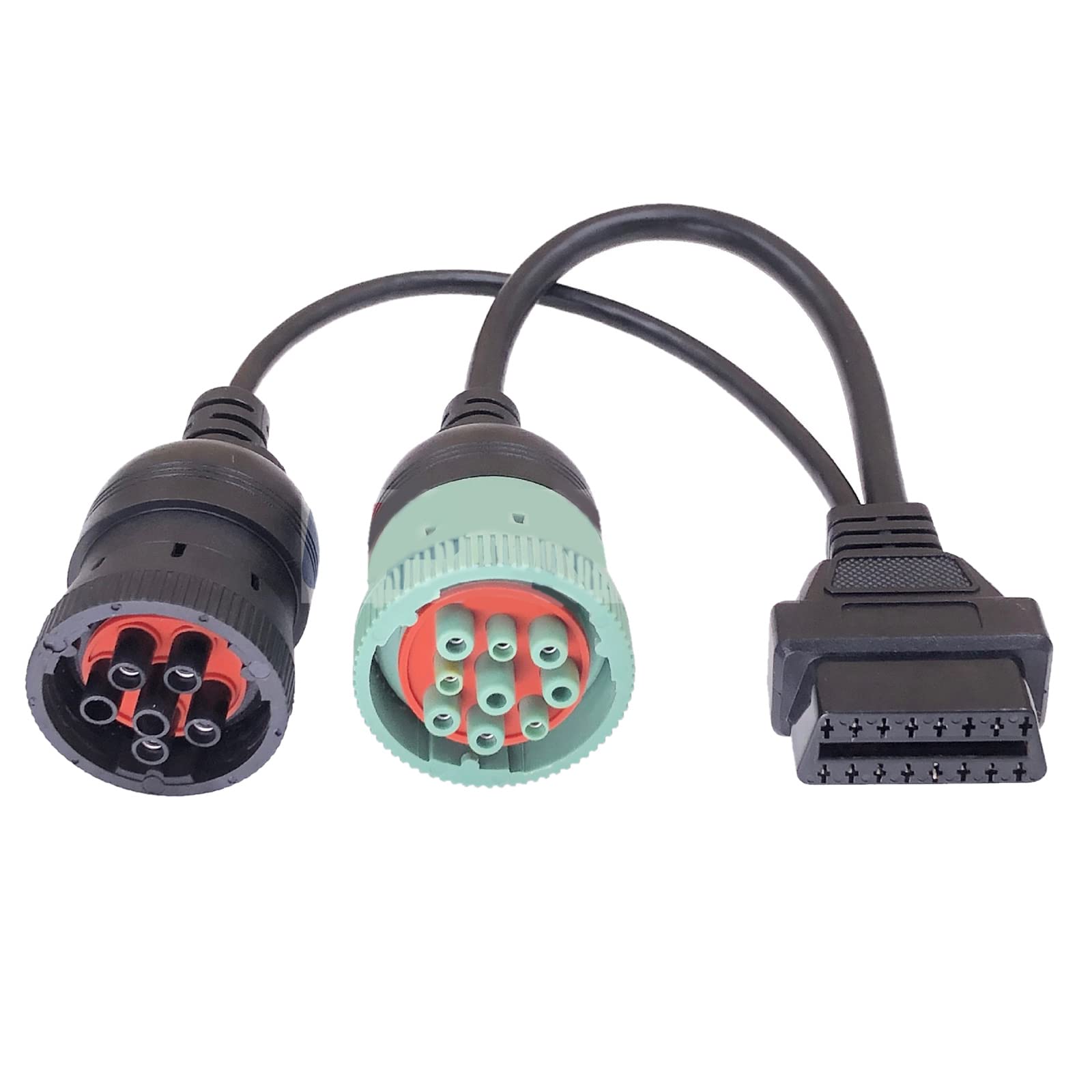 Ljmyy J1939 9pin & J1708 6pin Splitter Y-Cable for Truck Freightliners ELD Trackers Diagnosctic Connector