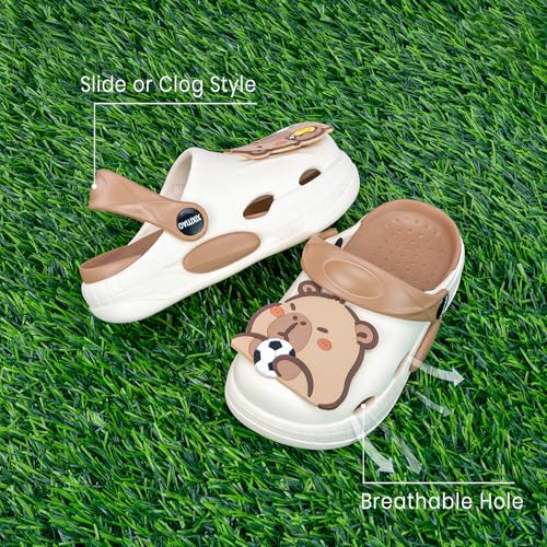 Image of Cute Capybara Slippers for Kids,Kids Girls Boys Clogs Garden Shoes,Funny Toddler Animal Slides Sandals,Water Shower Beach Pool Slippers Indoor Outdoor