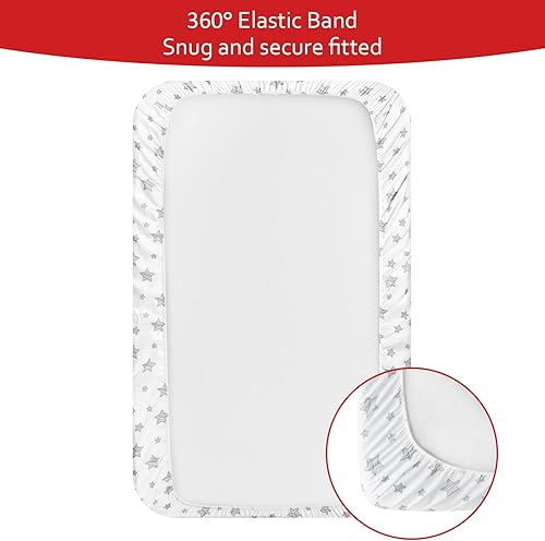 Miniatura 60 de Sábanas de cuna para niños o niñas, paquete de 4, sábana bajera para cuna de tamaño estándar y colchones de niño pequeño, sábanas suaves