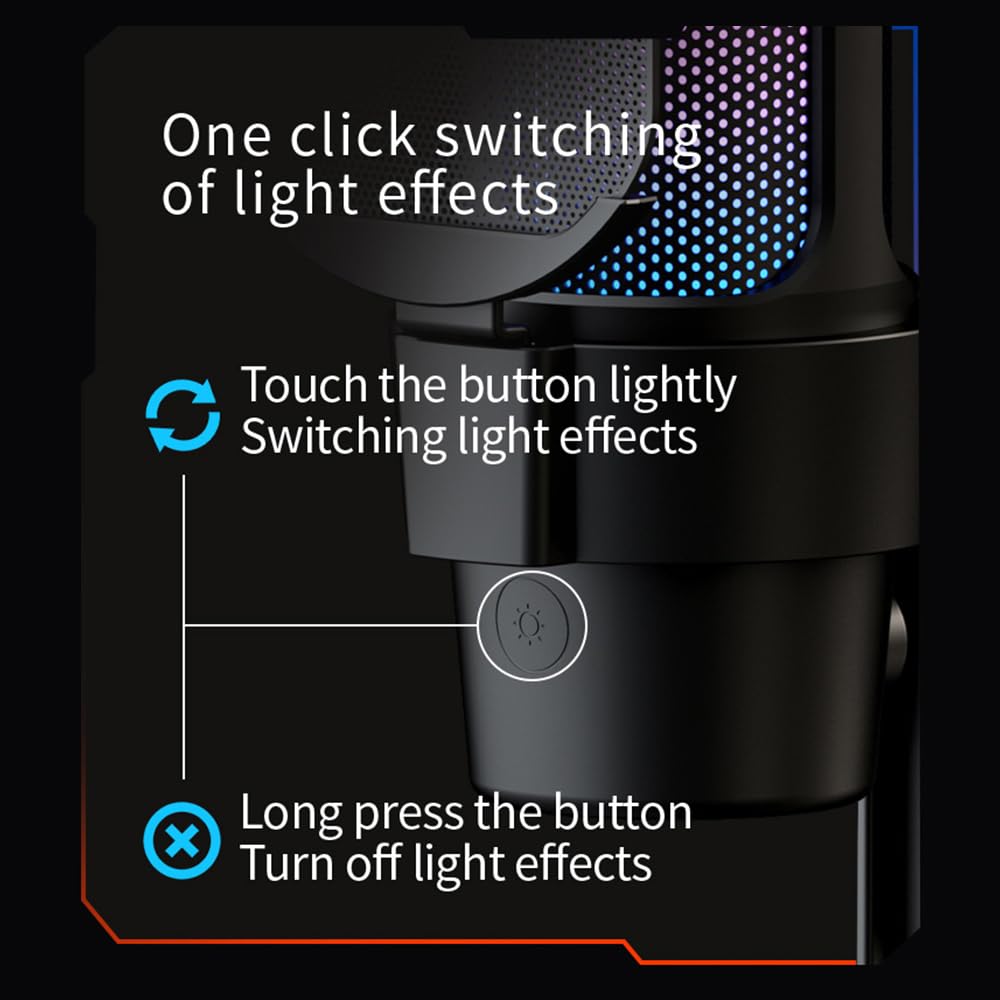 Microfono da Gioco USB,Microfono per Computer,Microfono USB Rgb,Kit Microfono Illuminazione Rgb con Treppiede Cardioide per Riunioni di Gioco,Registrazione Audio in Streaming (Rosa)