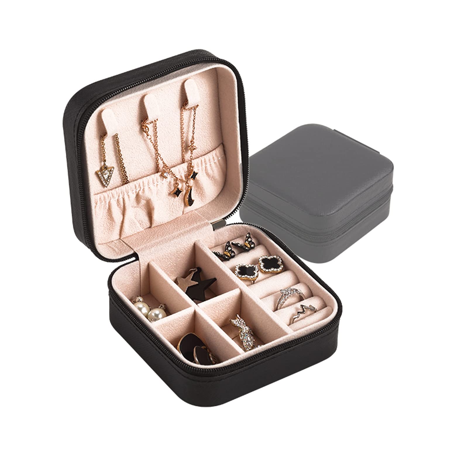 GenericMini Portable Travel Jewelry Box , Leather Jewellery Ring Organizer Case for Ring, Pendant, Earring, Necklace, Bracelet Organizer Storage Holder Boxes.