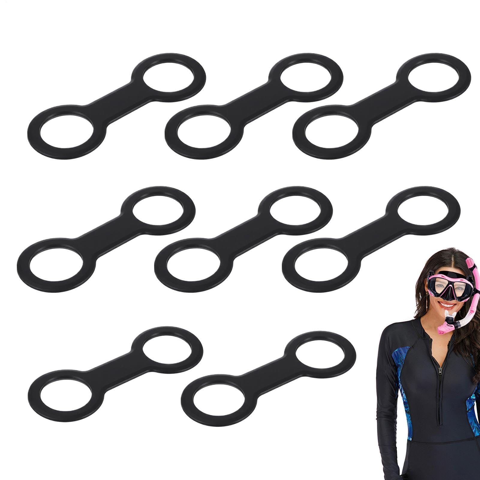 Snorkel Keeper Clip, Quick Release Double-Ring Flexible, Dive Masque Snorkel Keeper, for Underwater Photography Water Park Snorkelers Swimming Enthusiasts