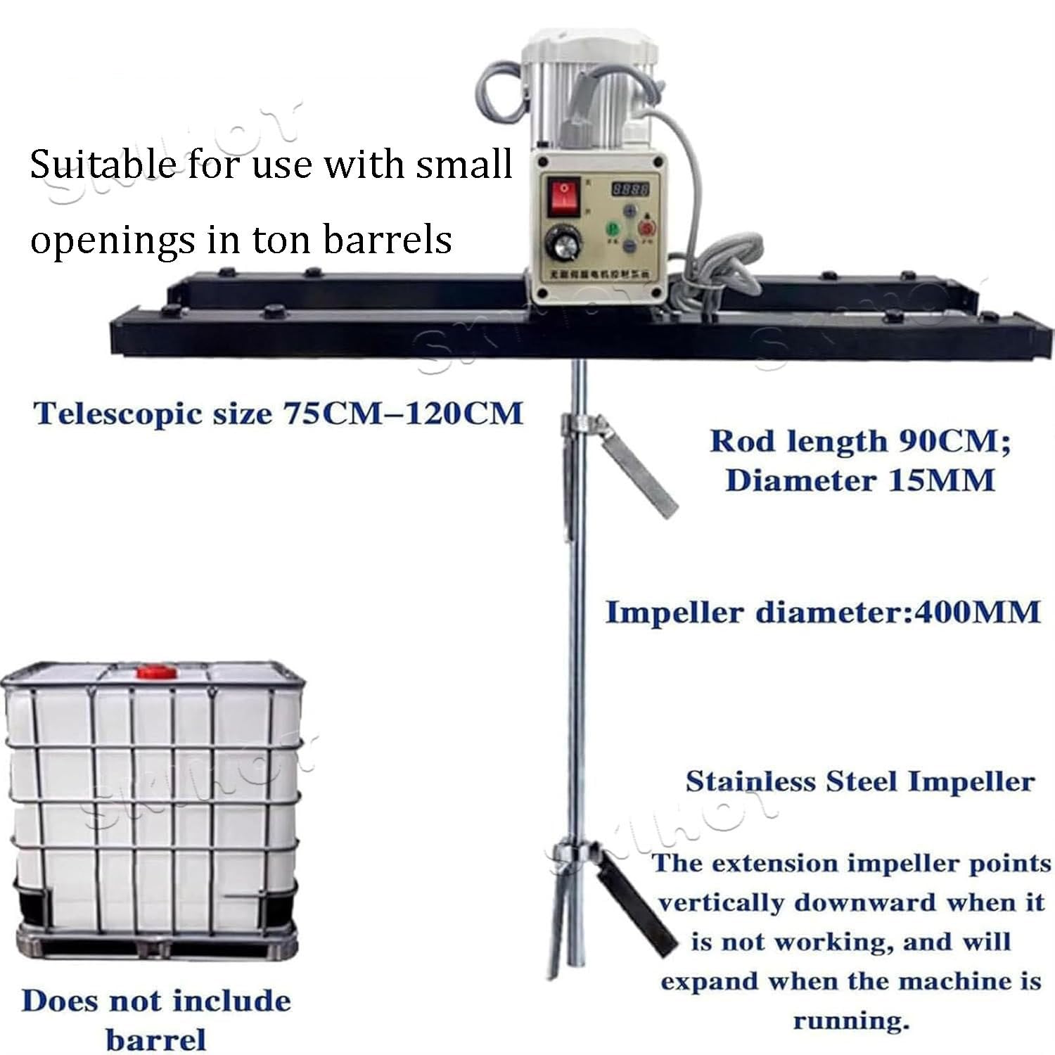 Mezclador de pintura neumático con servomotor, potencia de 3000 W, capacidad de 1.5 toneladas, soporte de colgador para soluciones de viscosidad media a alta