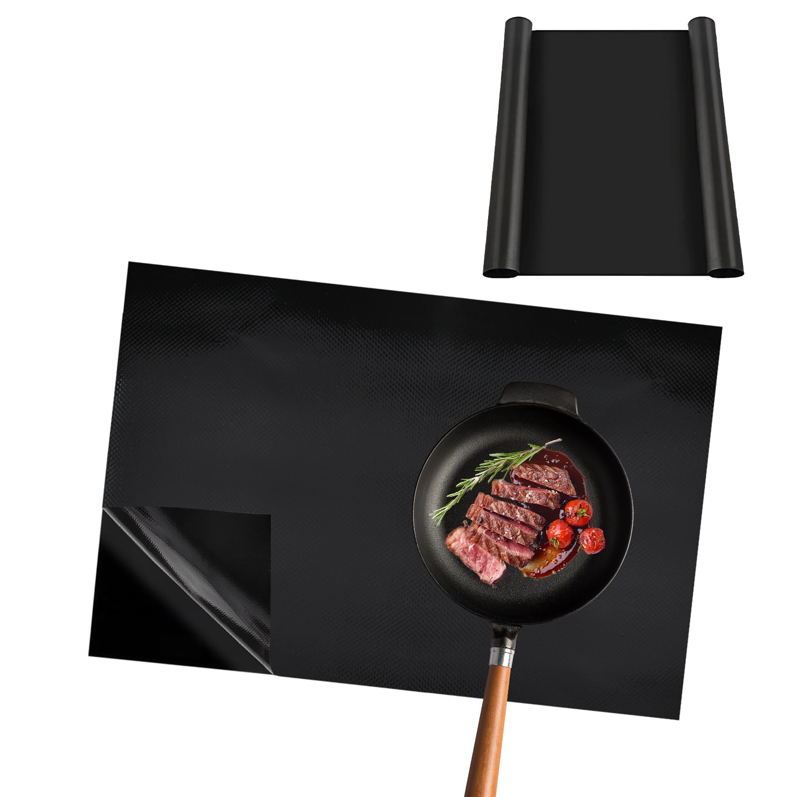 RYAN 1 Pieza Esterilla Protectora de Inducción 61x52cm Induction Hob Protector Protector Inducción Cocina Silicona Reutilizables Antideslizante Alfombrillas para Cocina Inducción (Negro)