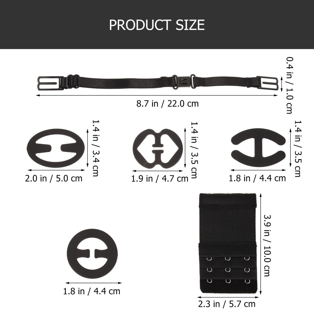 SHERCHPRY 4 Juegos Hebilla antideslizante para ropa interior. ganchos de sujetador evitar que los tirantes del sostén se deslicen extensor de sujetador extensiones de sujetador tres botones