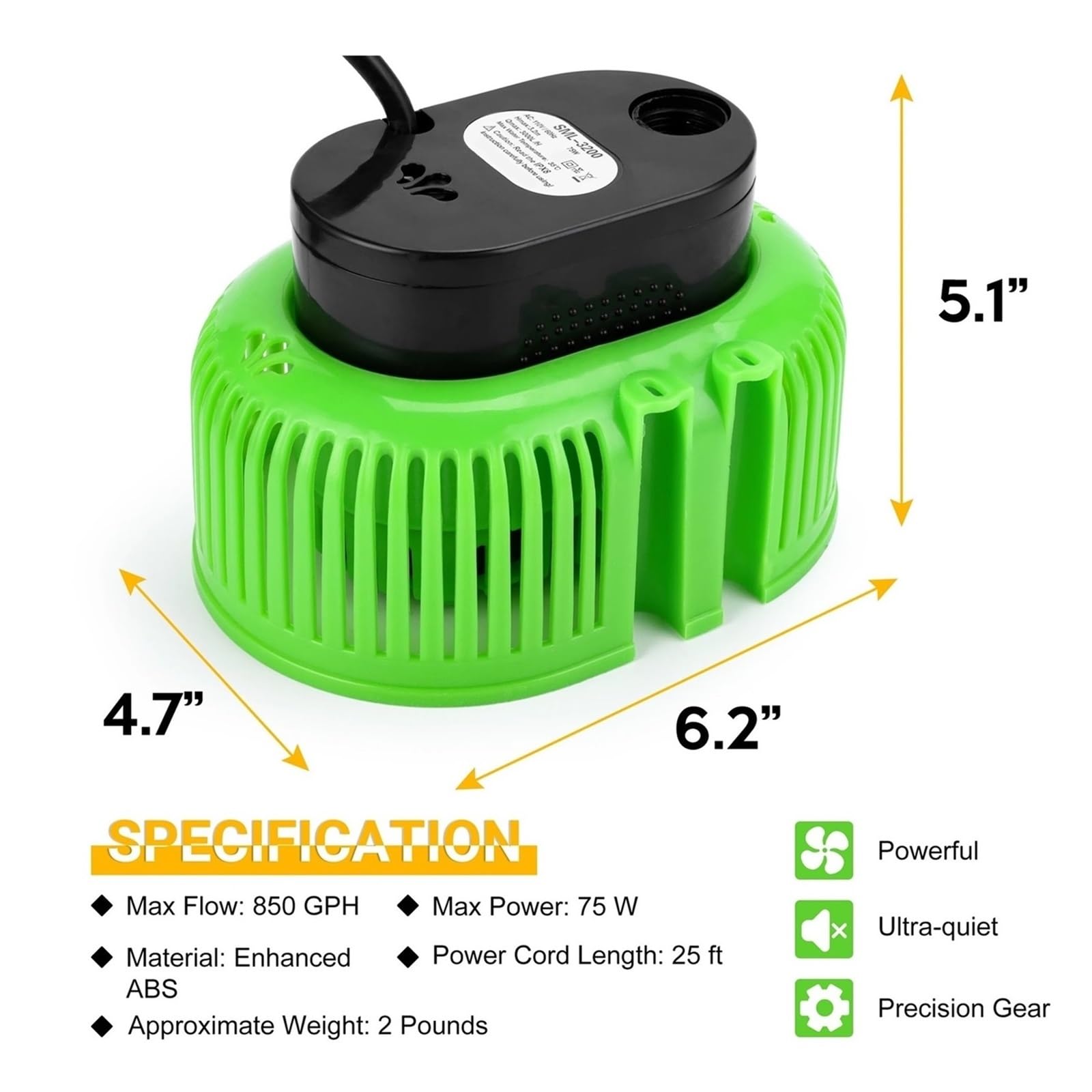 Industrial Water Pressure Diaphragm Pump Submersible Pool Draining Pump With 16-foot Drain Hose And 25ft Power Cord