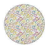 Polyester Tablecloth, Abstract Waterproof Oil-Proof PVC Table Cloth, Circles and Dots Bubble Rings S