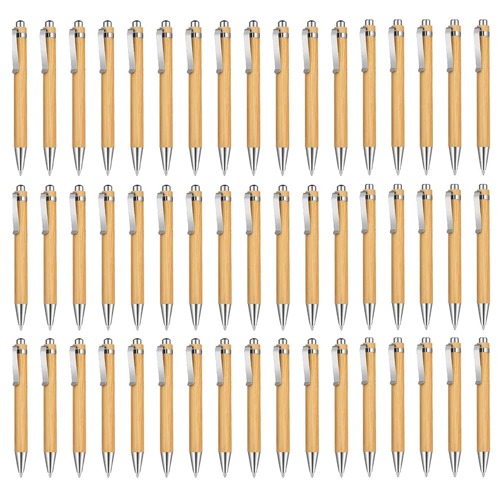 100 x 1.0 mm Wooden Personalised Ballpoint Pen, DIY Advertising, Smooth Writing, Ideal for Office and School