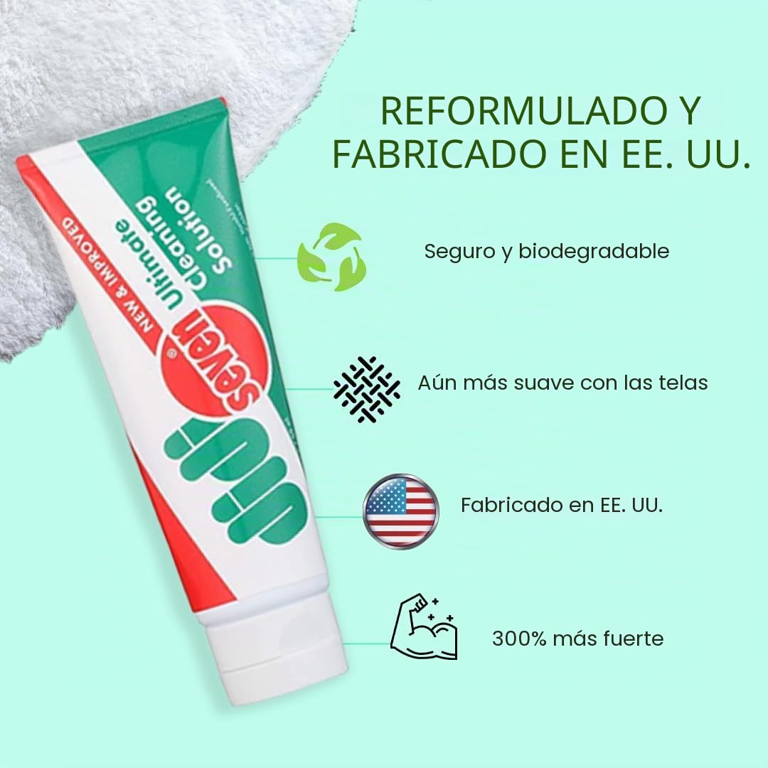 Didi Seven - Quitamanchas universal multiusos - Solución de limpieza de manchas ultrarresistente - Seguro en la mayoría de las telas (paquete de 2, tubos de 2 oz)