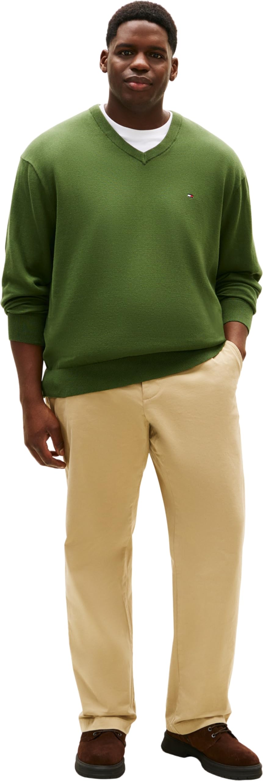 Tommy Hilfiger BT-Essential Cotton V Neck-b Mw0mw43012 Suéter pulóver Hombre (Pack de 1)