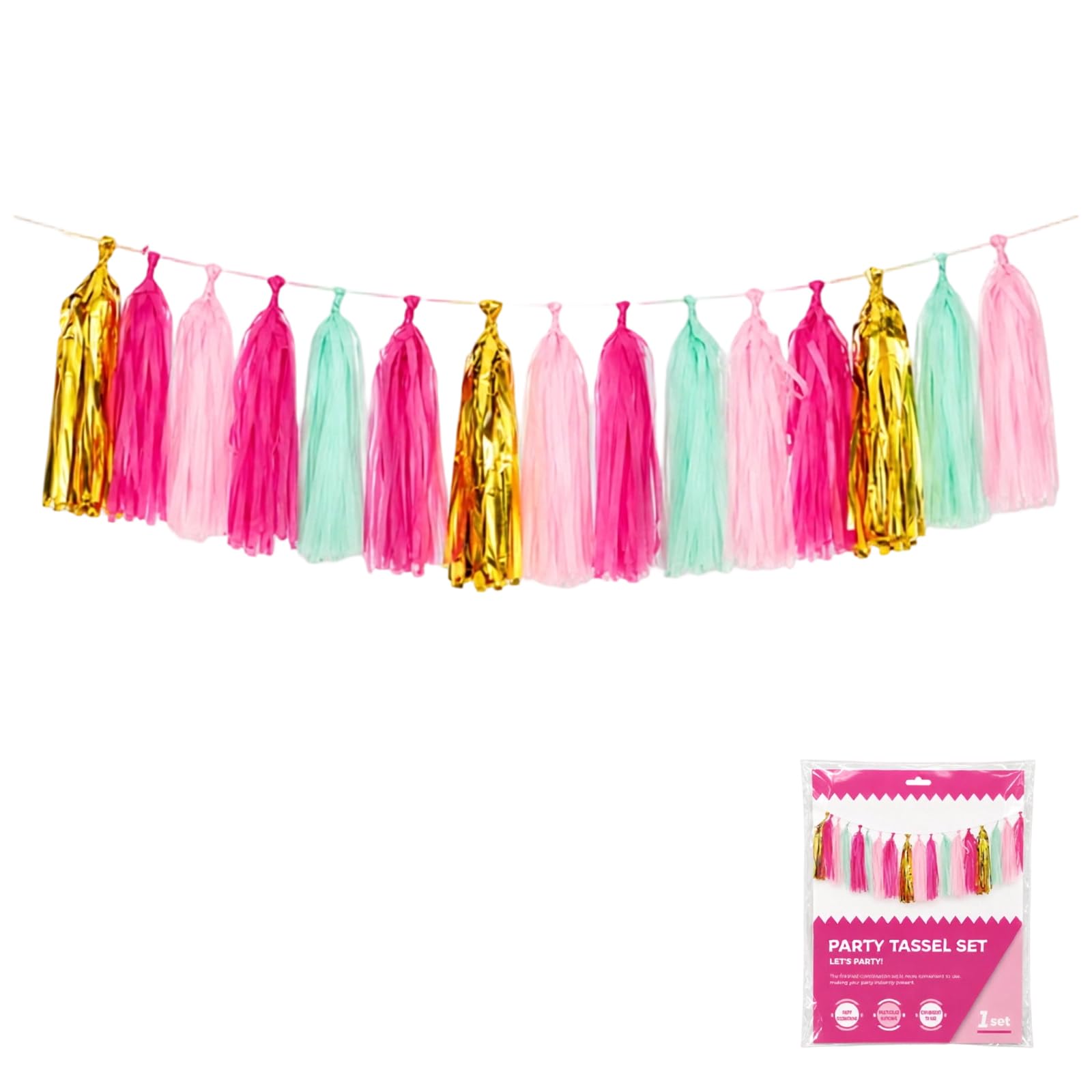 PBIYXQC Backdrop Garland, 15 Strung Tassels with Layered Fringe, 13.77in for Wall and Doorway Decor Fringe Backdrop Wall Doorway Dessert Table Celebration Event Display Decor Photo