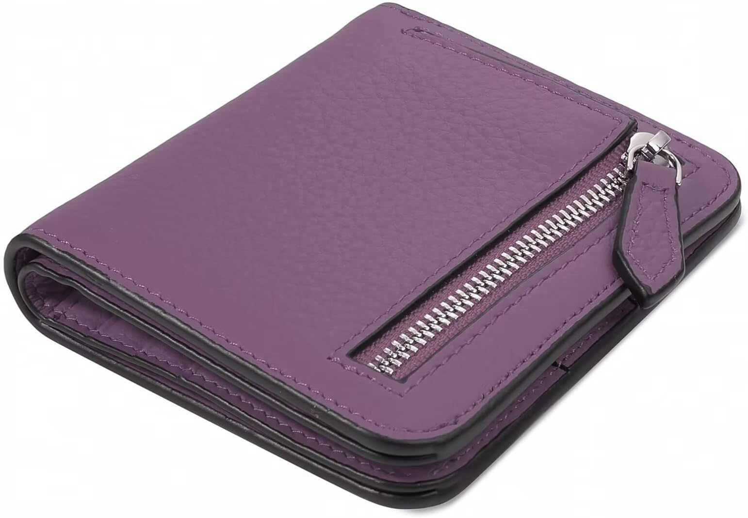 Small Purses for Women RFID Blocking Bifold Soft Leather Wallet Credit Card Holders with Zip Mens Mini Coin Pocket Wallets Money Organisers Case for Travel Gift Minimalist Purple, Purple,