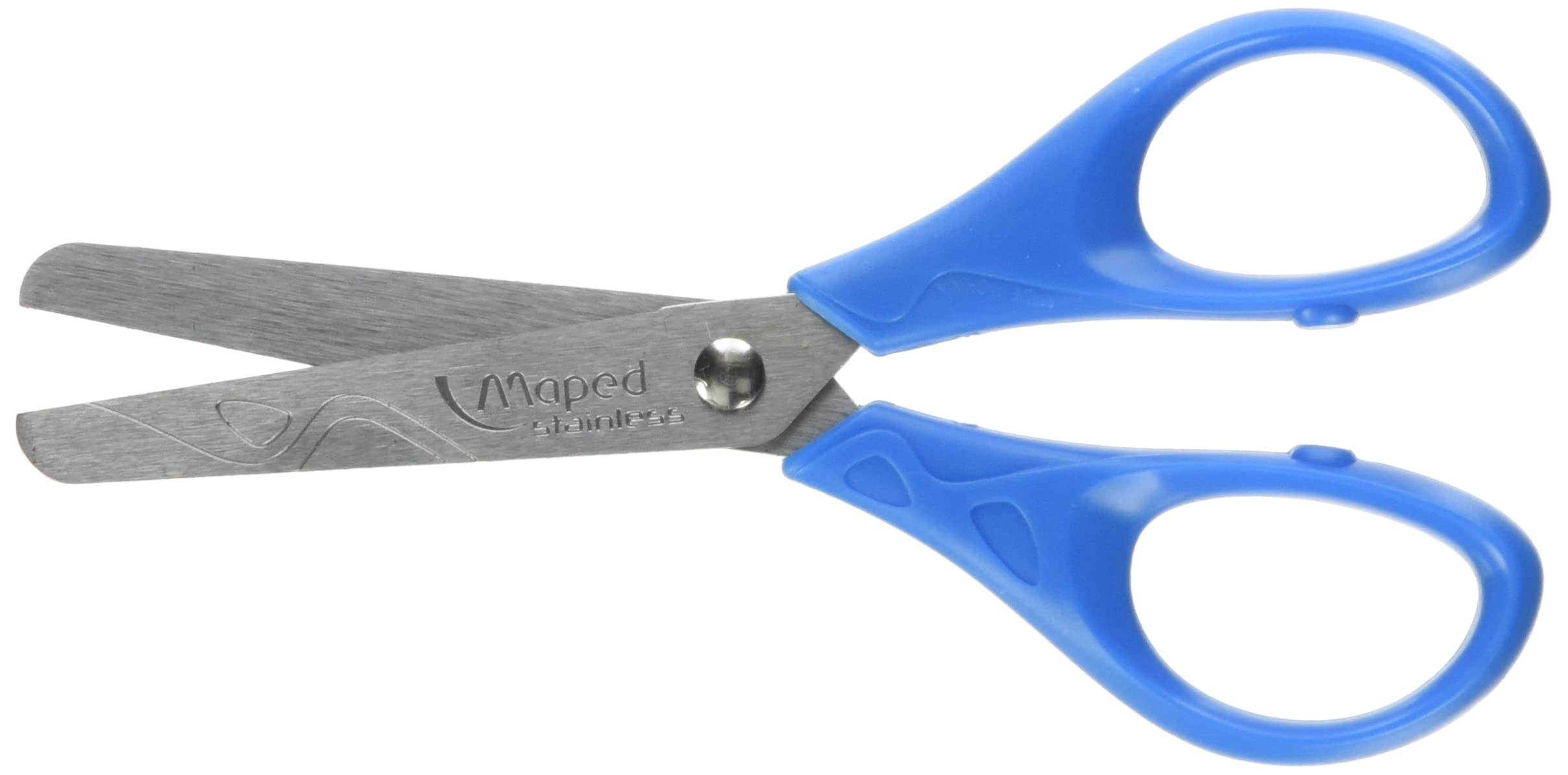 Maped - Essentials Scissors with Round Ends 13 cm - Children's Scissors with Ergonomic Rings - Graduated Blades in cm - School Scissors from 4 Years - For Nursery and Primary