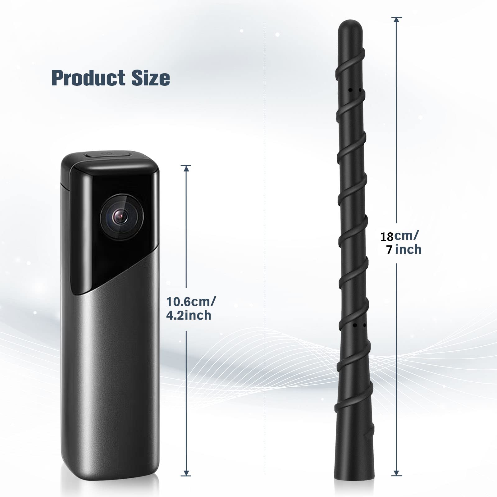 PAIRIER Antenna Auto, Antenna Auto Corta da 18cm con Filettatura M4/M5/M6 con Potente Funzione di Ricezione FM/DAB