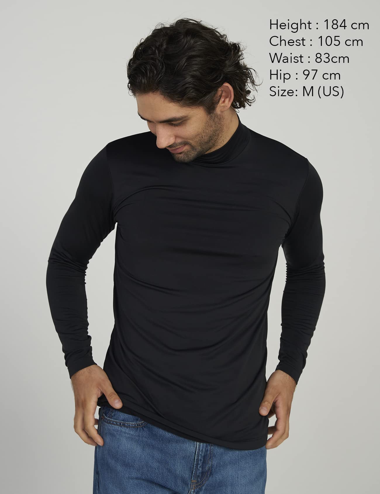 LAPASA Maglia Termica da Uomo con Collo Alto Finto in Micropile - Abbigliamento Termico Traspirante Maniche Lunghe Fodera in Pile Strato Base M102/M123/M132