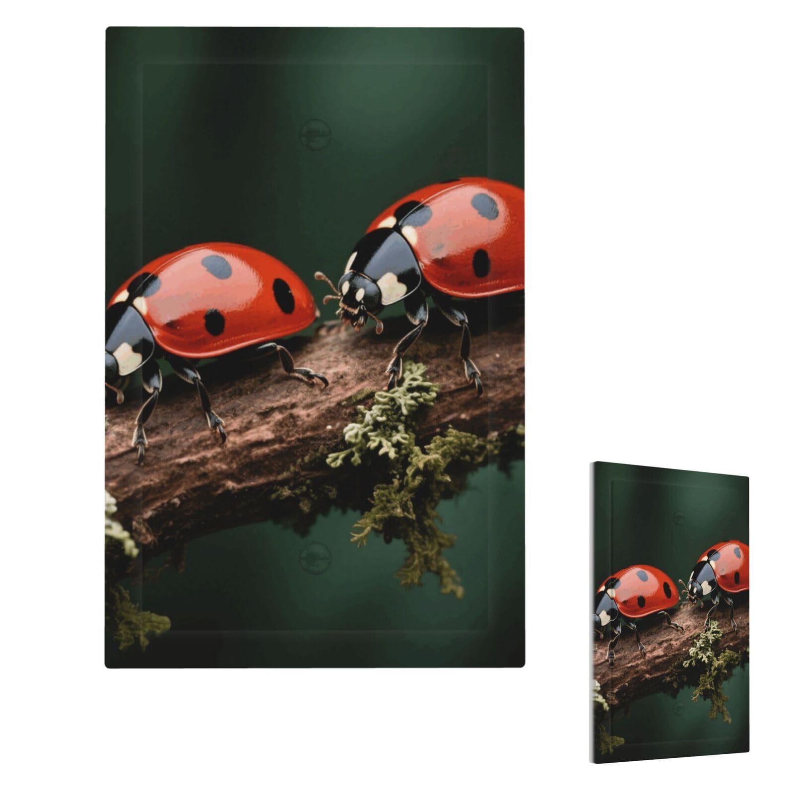 Fekiloot Single Blank Ladybug Wall Plate Cover Modern Decorative 1 Gang Light Switch Cover Unbreakable Receptacle Outlet Covers For Living Room Bedroom Home Decor