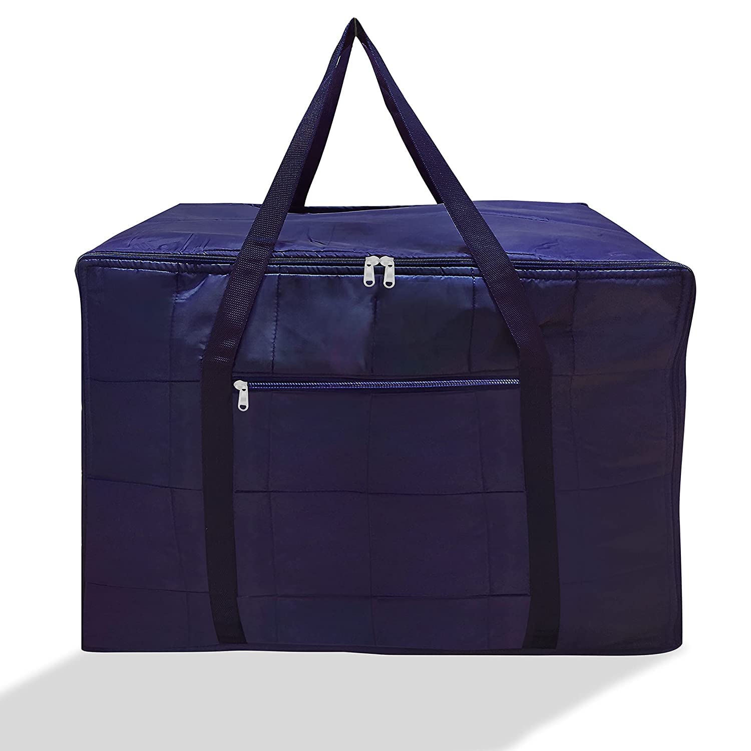 Sharma Clothing Double Bed Blanket Bag Cover/Saree Bag/Household Storage Organiser Bag Water Proof dust Proof with Zipper (Pack of 1) (Blue Cover)-image-43