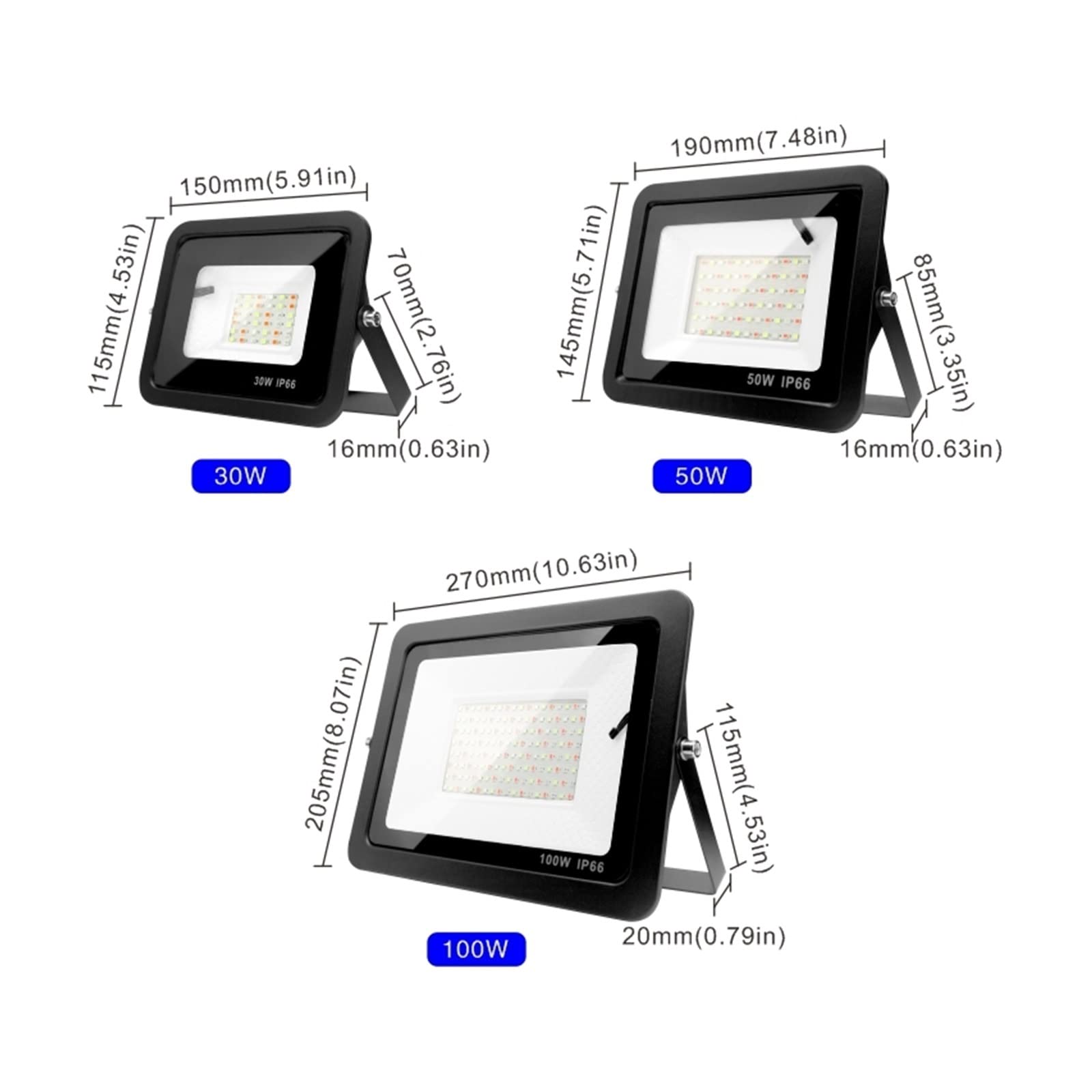 Reflektory zewnętrzne, Na wolnym powietrzu RGB Lampa światła powodziowego 3 0W 50W 100W Oświetlenie ogrodowe Wodoodporne reflektor LED RGB RGB SPITLight z pilotem(100W)