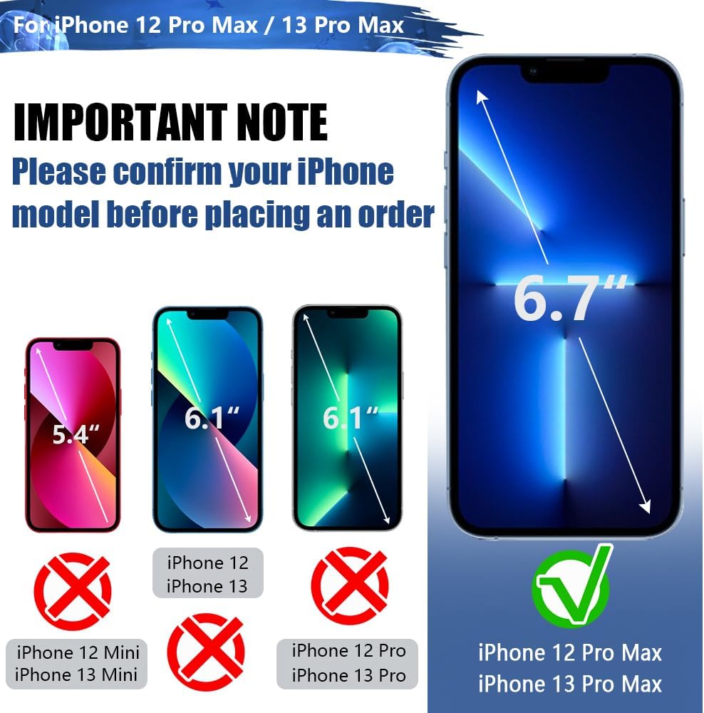 Battery Case for iPhone 12 Pro Max & iPhone 13 Pro Max, 6000mAh Rechargeable Extended Battery Charging Charger Case, Add 100% Extra Juice (6.7 Inches) Black