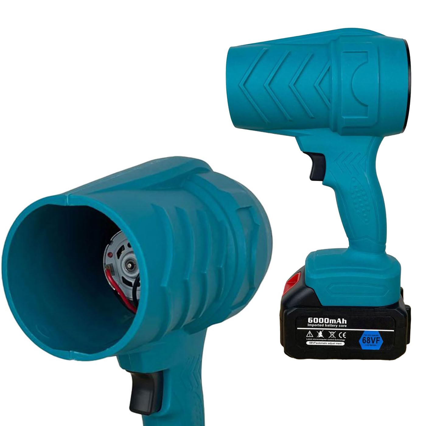 Soffiatore Elettrico Portatile 48V con 2 Batterie 3000 mAh e Valigetta, Turbocompressore ad Alta Velocità (126 km/h) per Foglie e Pulizia Giardino