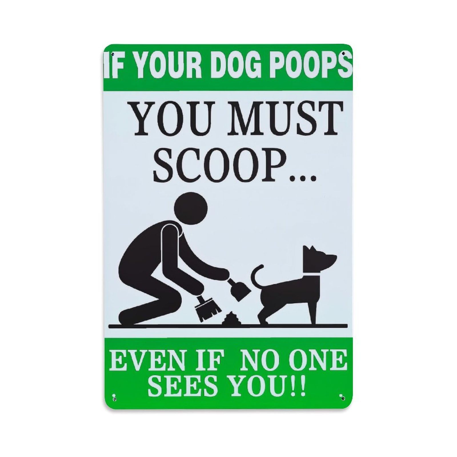 Dog Poop Scoop Reminder Sign Retro Metal Tin Sign, Vintage Decor Art Poster for Bar, Home, Man Cave, Kitchen, Laundry Room Gift 8x12Inch
