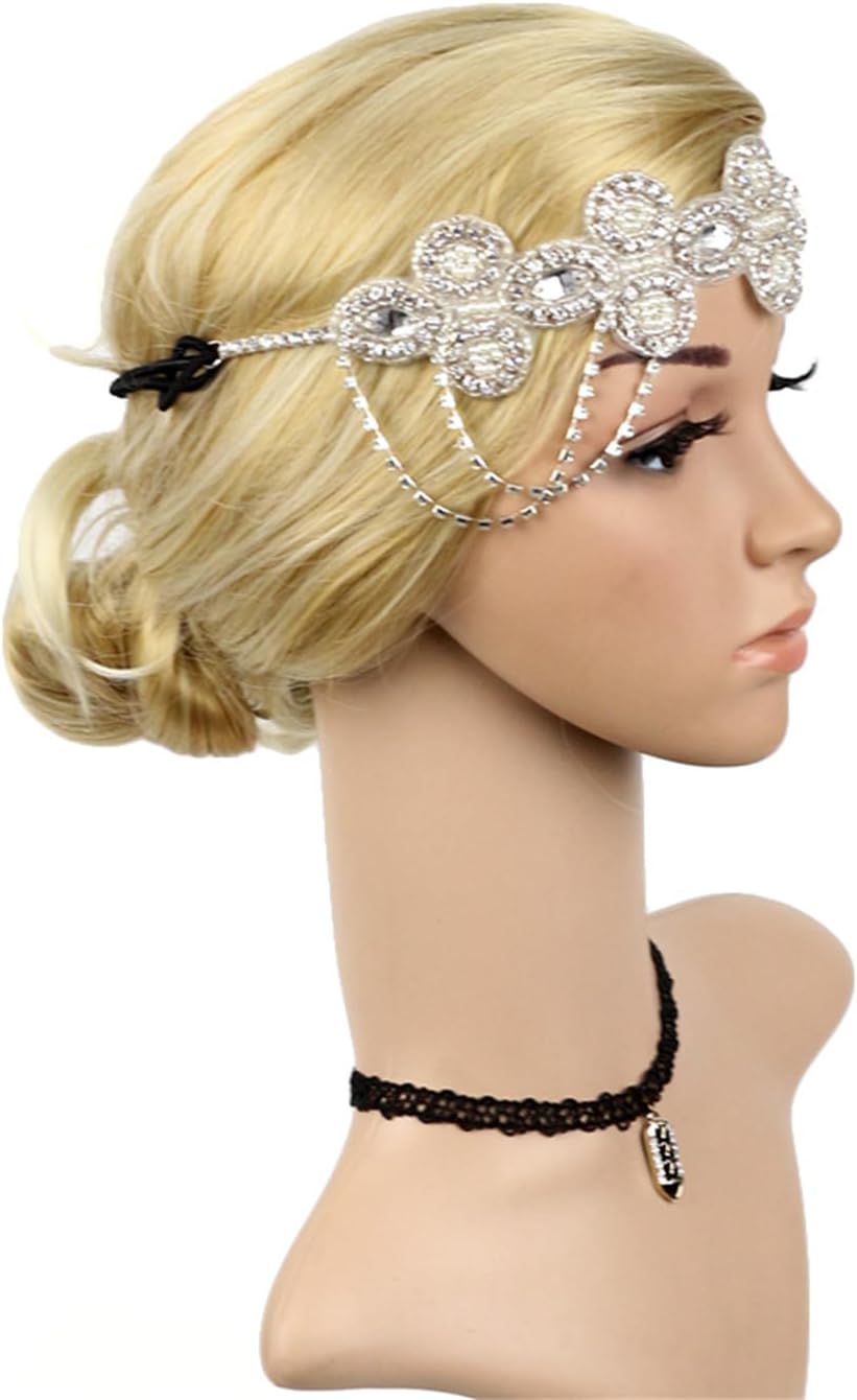 Flapper Headband Roaring 20s Headpieces Elegant Tea Flapper Accessories for Women Inspired By Great Gatsby 1920s - Image 2