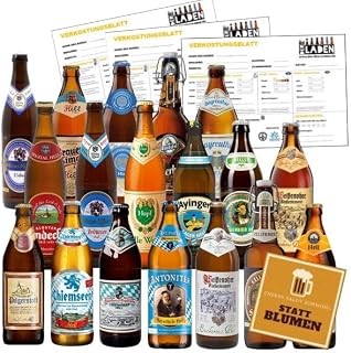 BIERPAKET XL 18 x 0,5L bayerische Biere Helles Märzen Kellerbier Weizen inkl. 1,44€ Pfand Geschenk Tasting Beer Bierprobe Geburtstag Geschenkidee Vatertag Himmelfahrt