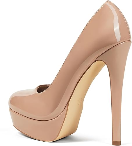 Miniatura 4 de Elisabet Tang - Zapatos de tacón alto con plataforma para mujer, con puntera abierta, tacones de 5.5 pulgadas (14 cm) de alto, de stiletto, para