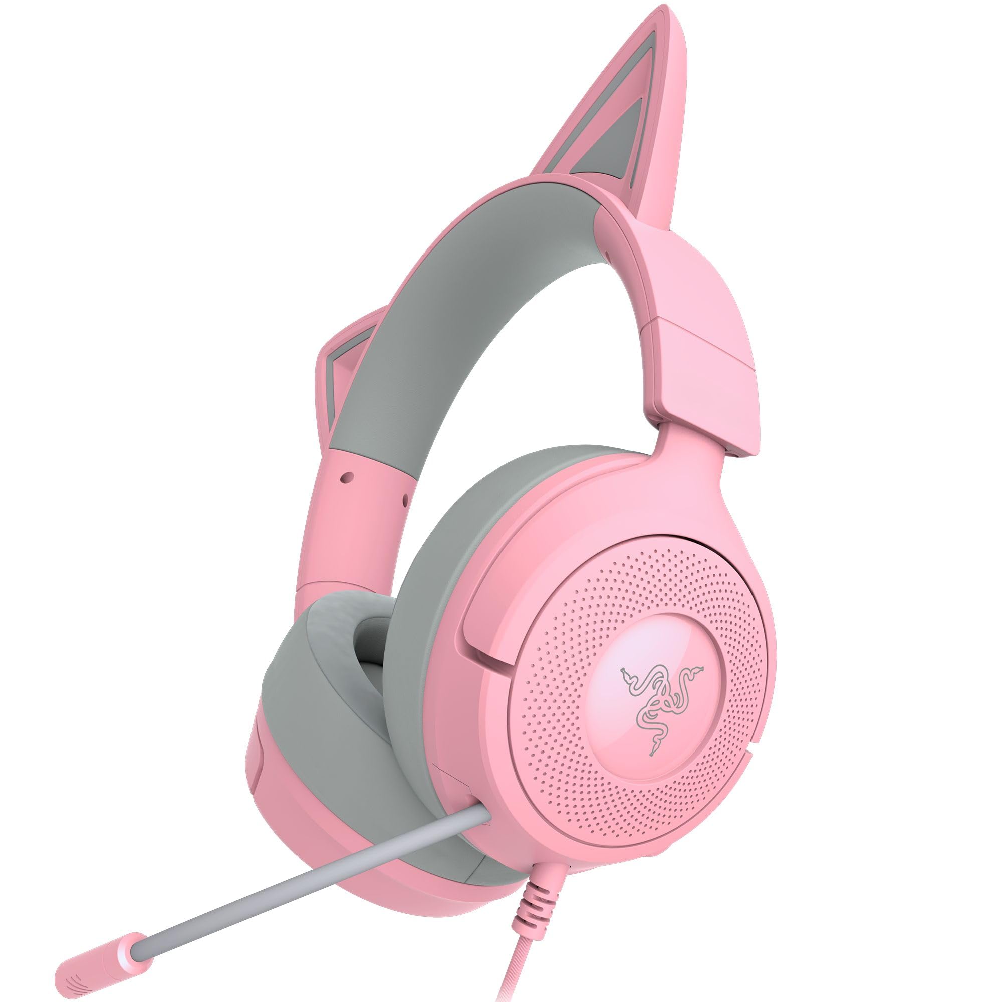 Razer Kraken Kitty V3 X Wired Gaming Headset: Kitty Ears - HyperClear Cardioid Mic - 40 mm Drivers - 7.1 Surround Sound - Comfy Ear Cushions - Cross-Platform via 3.5mm PC, PS5, Xbox, Switch 2 - Pink
