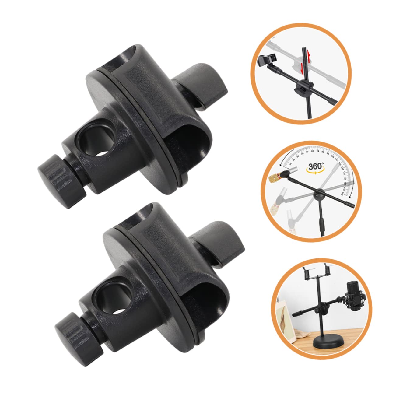 Toddmomy 2Pcs Adjustable Microphone Arm Clamps Multifunctional Mobile Phone Bracket with Rotation for Podcasting and Live Streaming Durable Material Easy Installation
