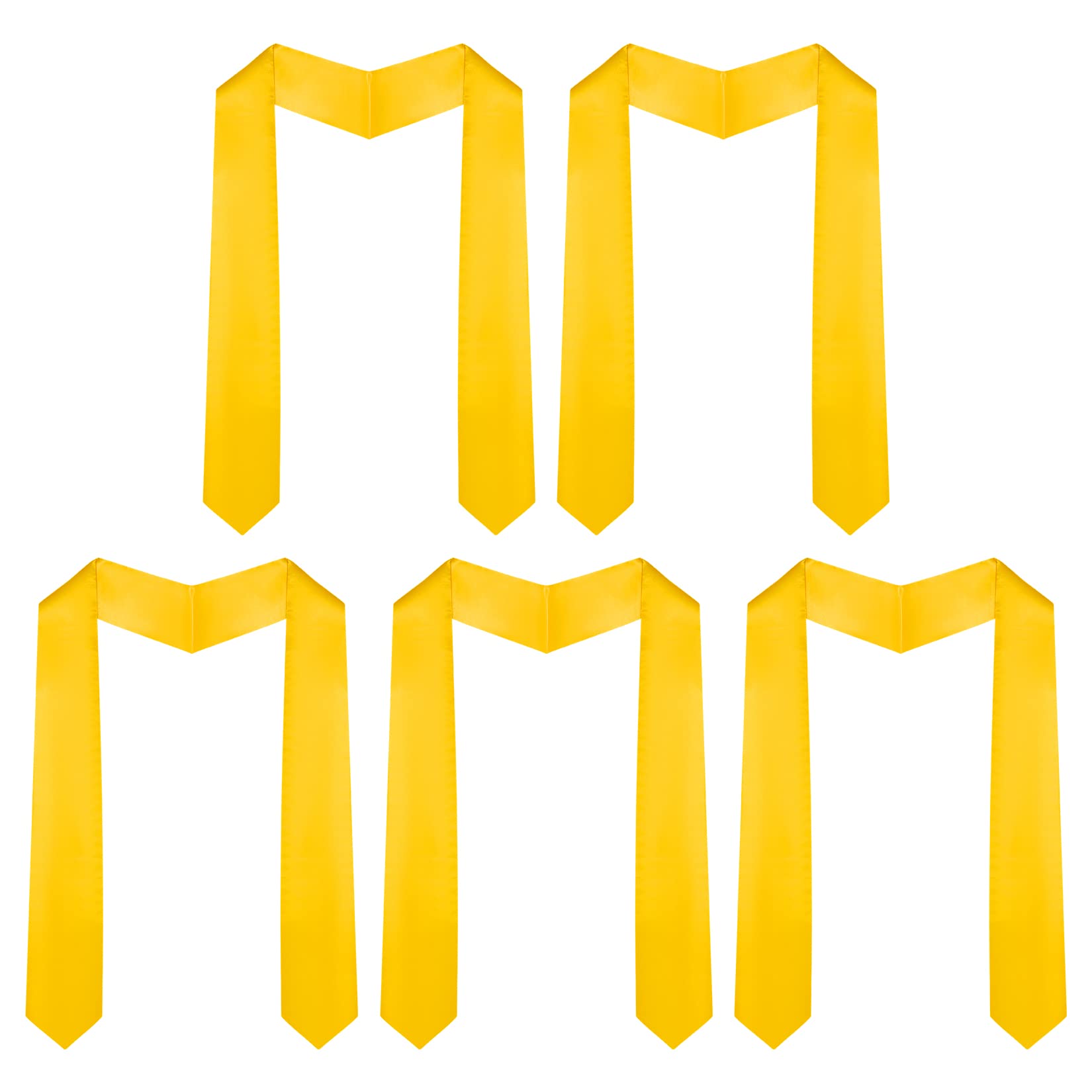 TongcloudTongcloud 5pcs 70 Inch Unisex Graduation Stole Sash Adult Graduation Stole Plain Graduation Honor Satin Stole for Men Women