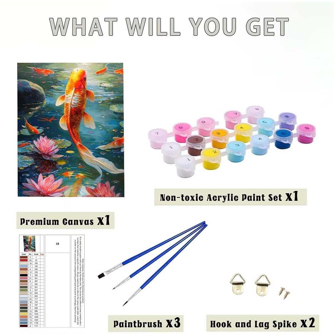 Amazon.co.jp: 数字による絵画 錦鯉 魚 りえ大人のためのアクリル