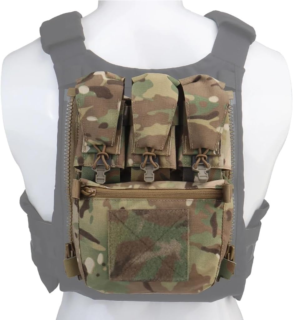 Assault Multitools Pocket Adapt Back Panel Zip On Rear Pack Tactical Vest FCPC V5 Plate Carrier Accessories Bag GP Pouch (Color : CP)
