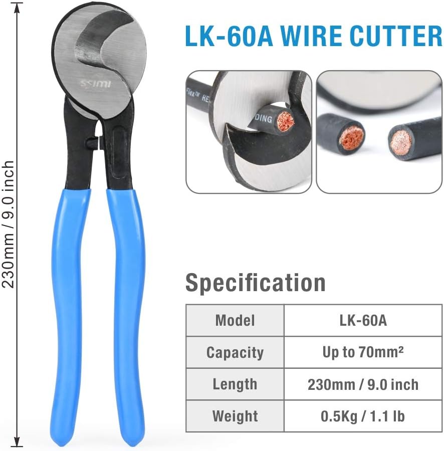 IWISS Battery Cable Lug Crimping Tool from AWG 8-1/0 with Cable Cutter : Tools & Home Improvement