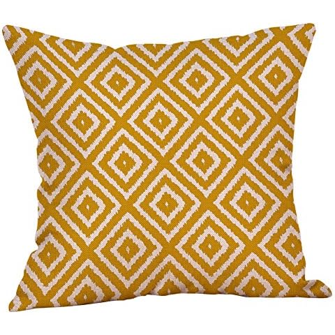VJGOAL Funda de Almohada Lavable geométrica Mostaza Amarilla Cover