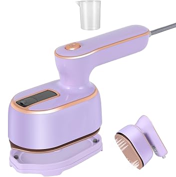 Mini Steam Iron for Clothes, Travel Steamer for Clothes Portable, Micro Steam Iron Mini Handheld Steamer Support Dry And Wet Ironing for Home Travel Purple