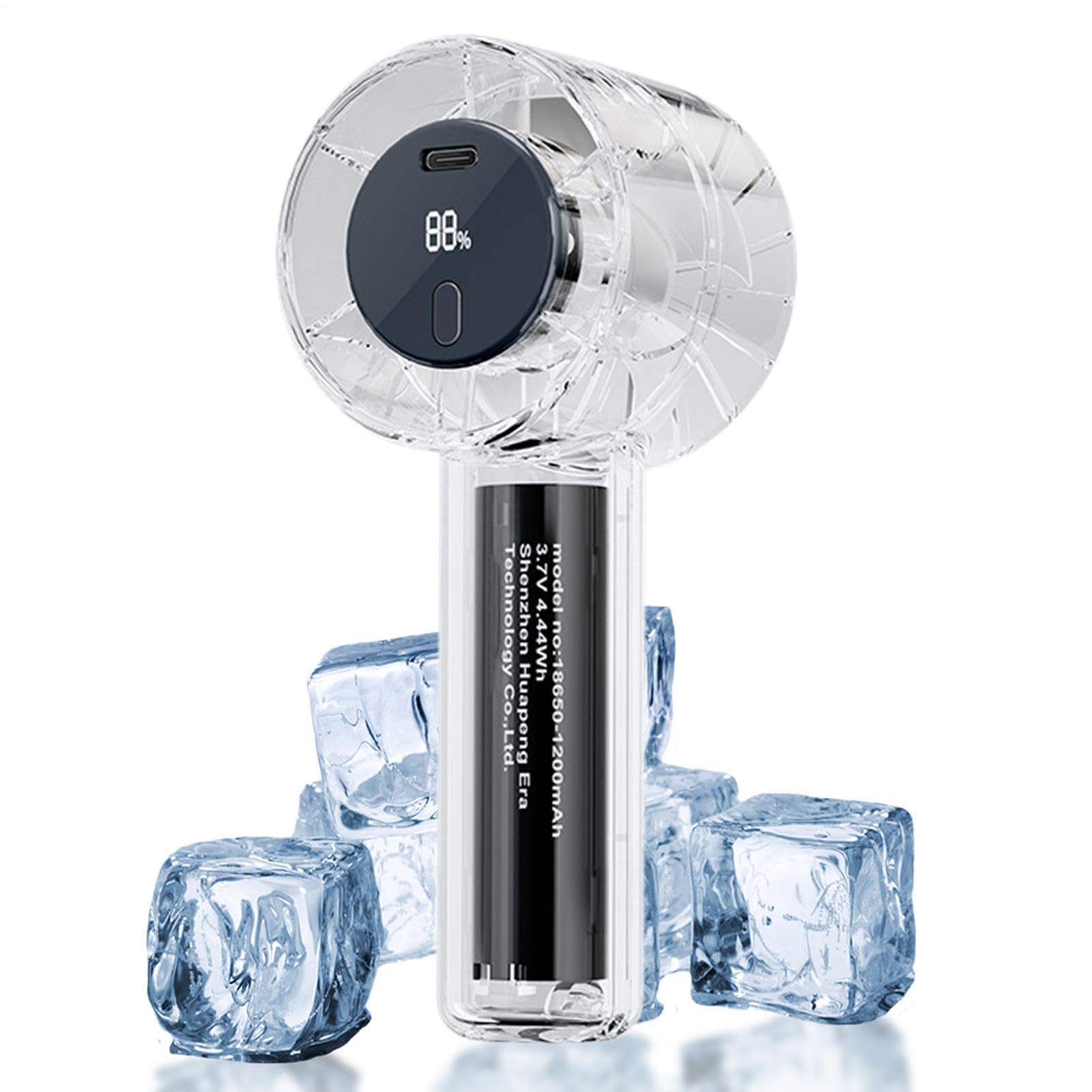 Ventilador de mano turbina acrílica y diseño transparente mini