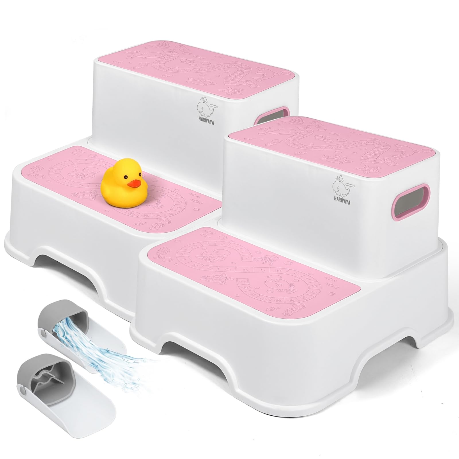 Two Step Stools for Toddlers Girls Small Kids Step Stool for Bathroom Sink No Slip Toddler Step Stool