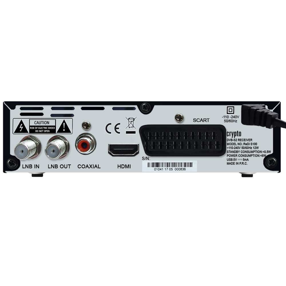 Crypto ReDi S100H DVBS2 Satellitenreceiver für öffentliche Sender mit HDMI  Kabel 1 Meter: Amazon.de: Elektronik & Foto