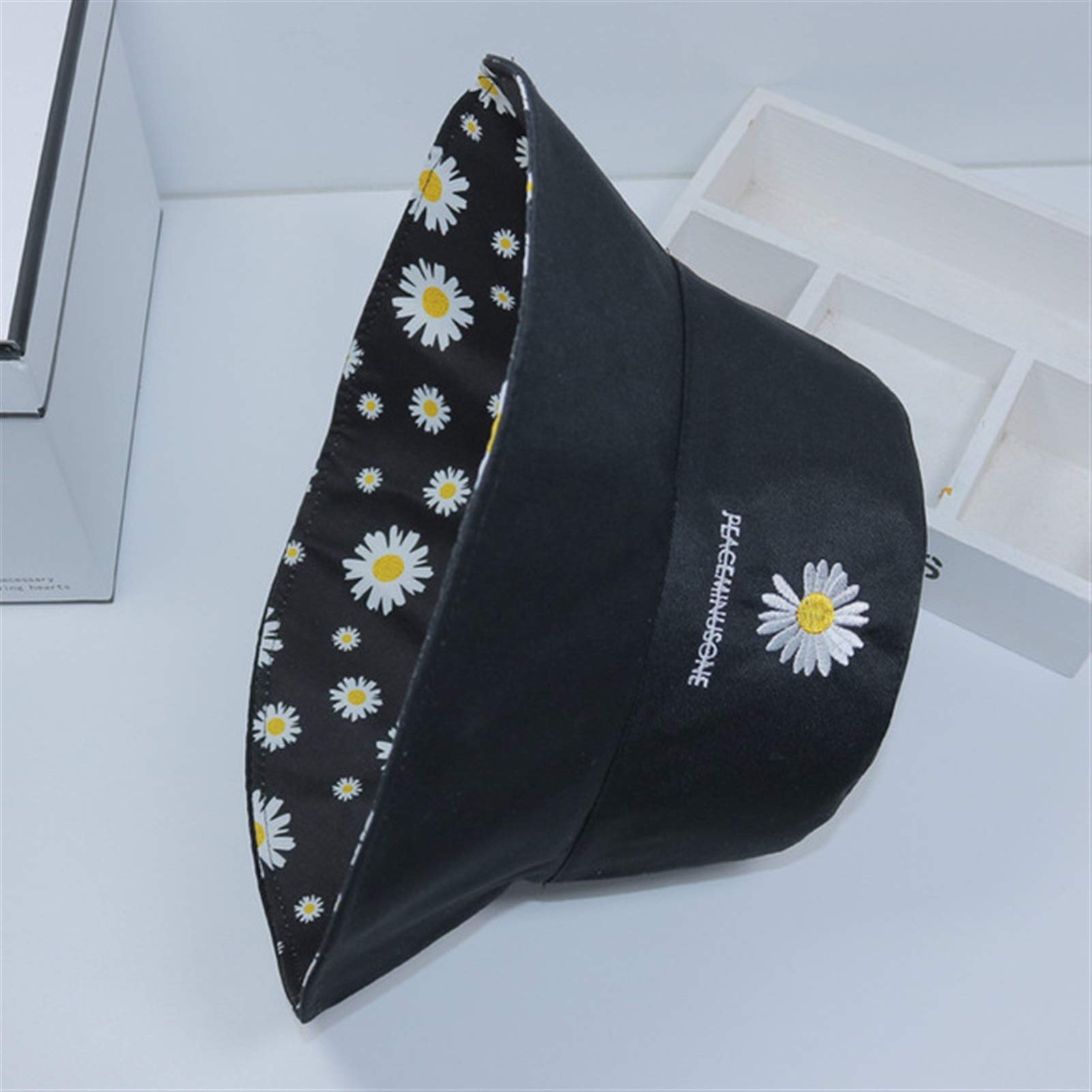 PEACEMINUSONE バケットハット 黒 レザー 頂こ 