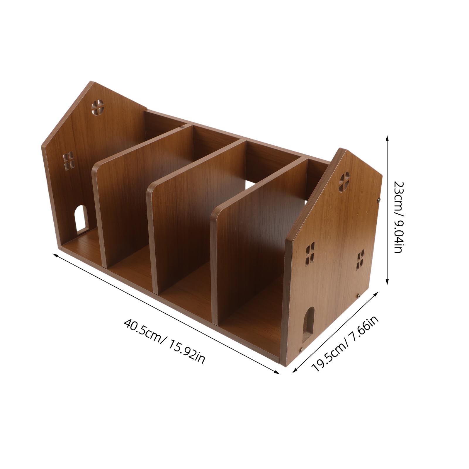 Sosoport Scaffale da Scrivania in Legno Marrone Chiaro, Libreria da Tavolo Compatta per Ufficio e Studio, Organizzatore Porta Libri e Accessori per Scrivania Piccola e Portatile