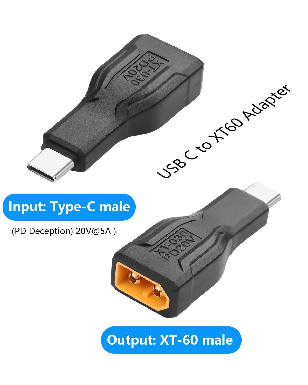 Lot De 2 Adaptateurs XT60 Vers USB-C SinLoon - Plug & Play Sans Soudure Pour TS100, Drones FPV Et Moniteurs