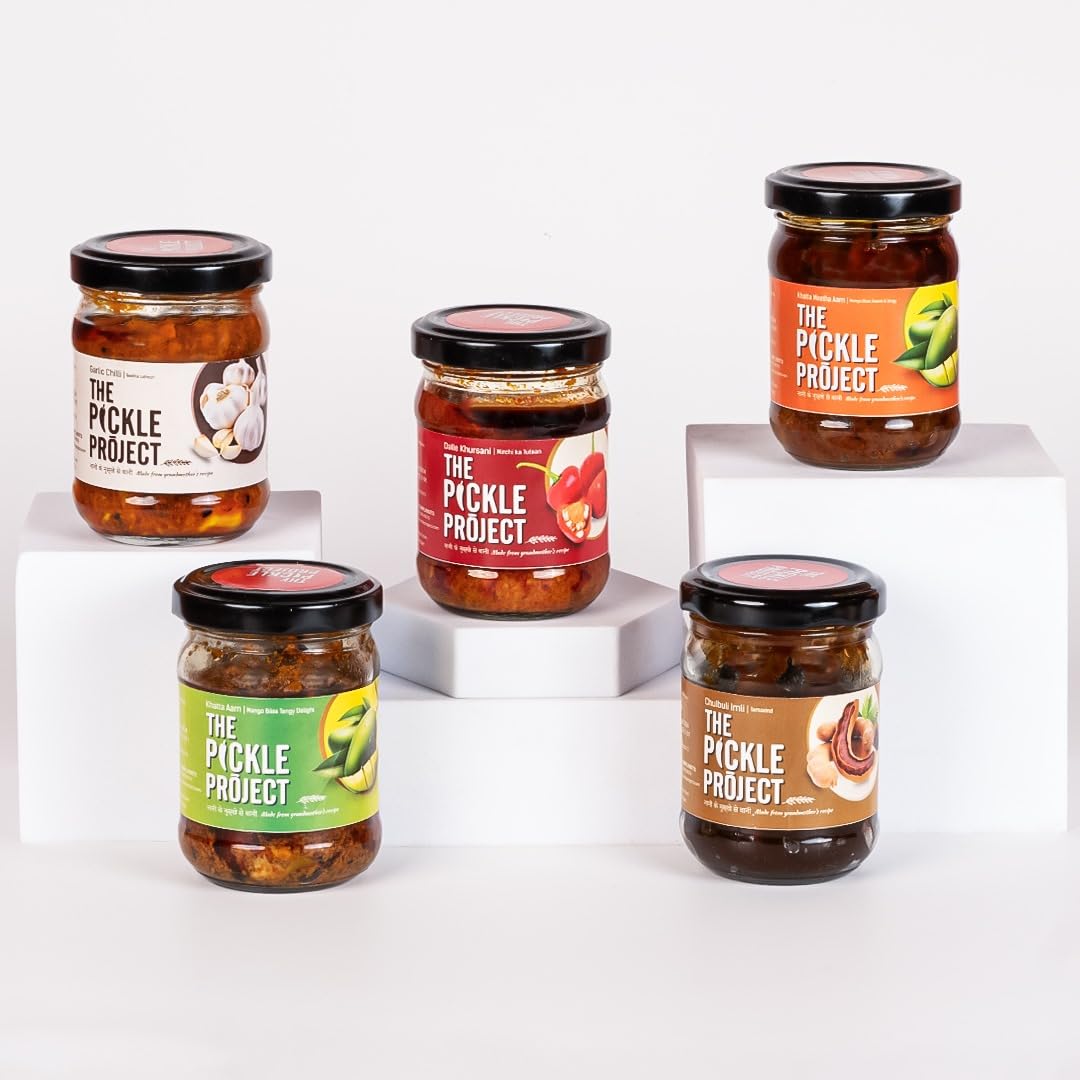 The Pickle Project | Best homemade Pickles Sample Pack | 5 Assorted Varieties (100g Each): Combination of Spicy, Tangy, Sweet Flavour Jar | Preservative-Free | Authentic Taste of Darjeeling-image-3