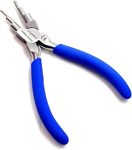 Miniatura 8 de Alicates alemanes resistentes 6 en 1, tamaños de bucle de 2 a 0.354 in, suministros para hacer joyas con mango antideslizante y cómodo (dinamizado)