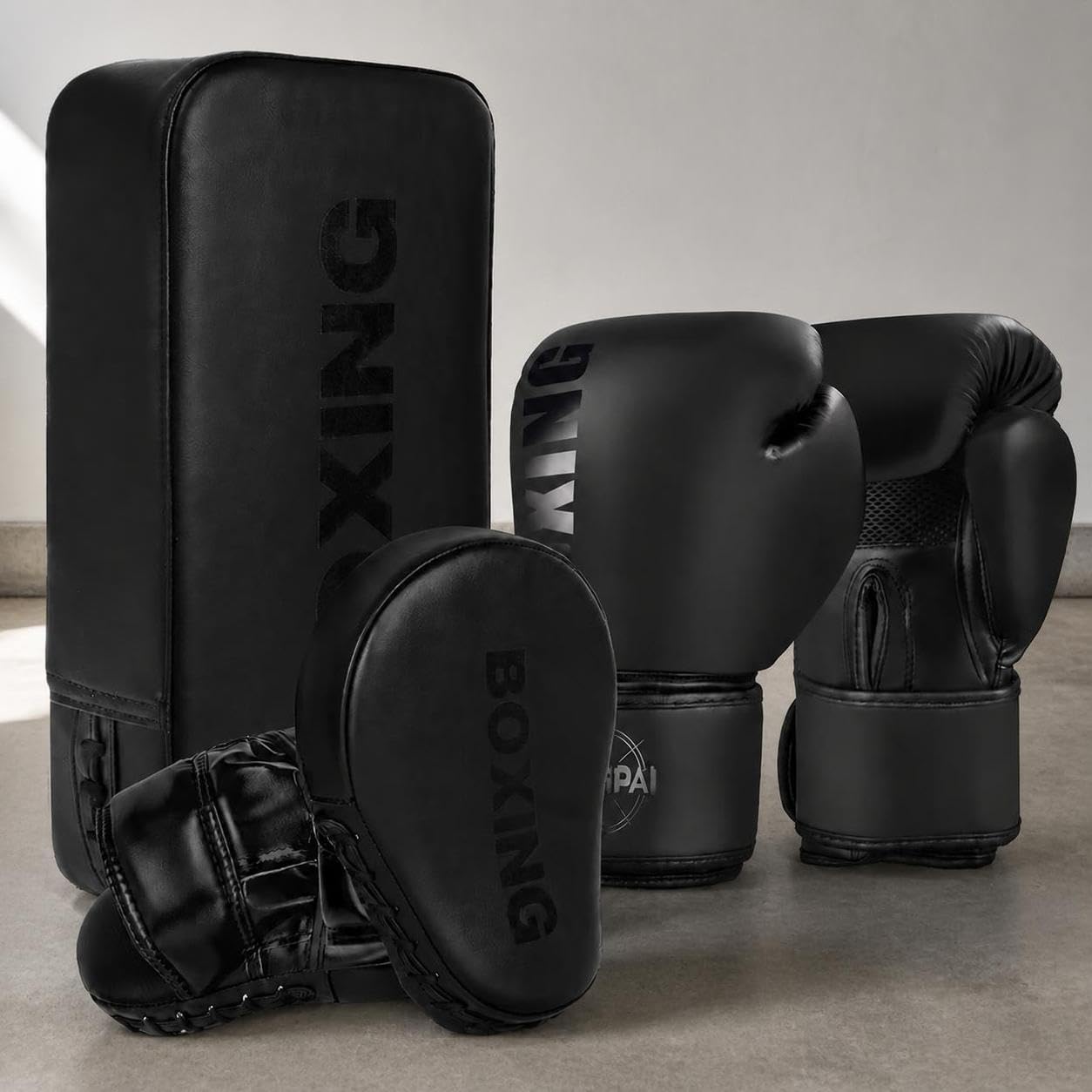 Set mento con Guantoni, Nero, 10oz