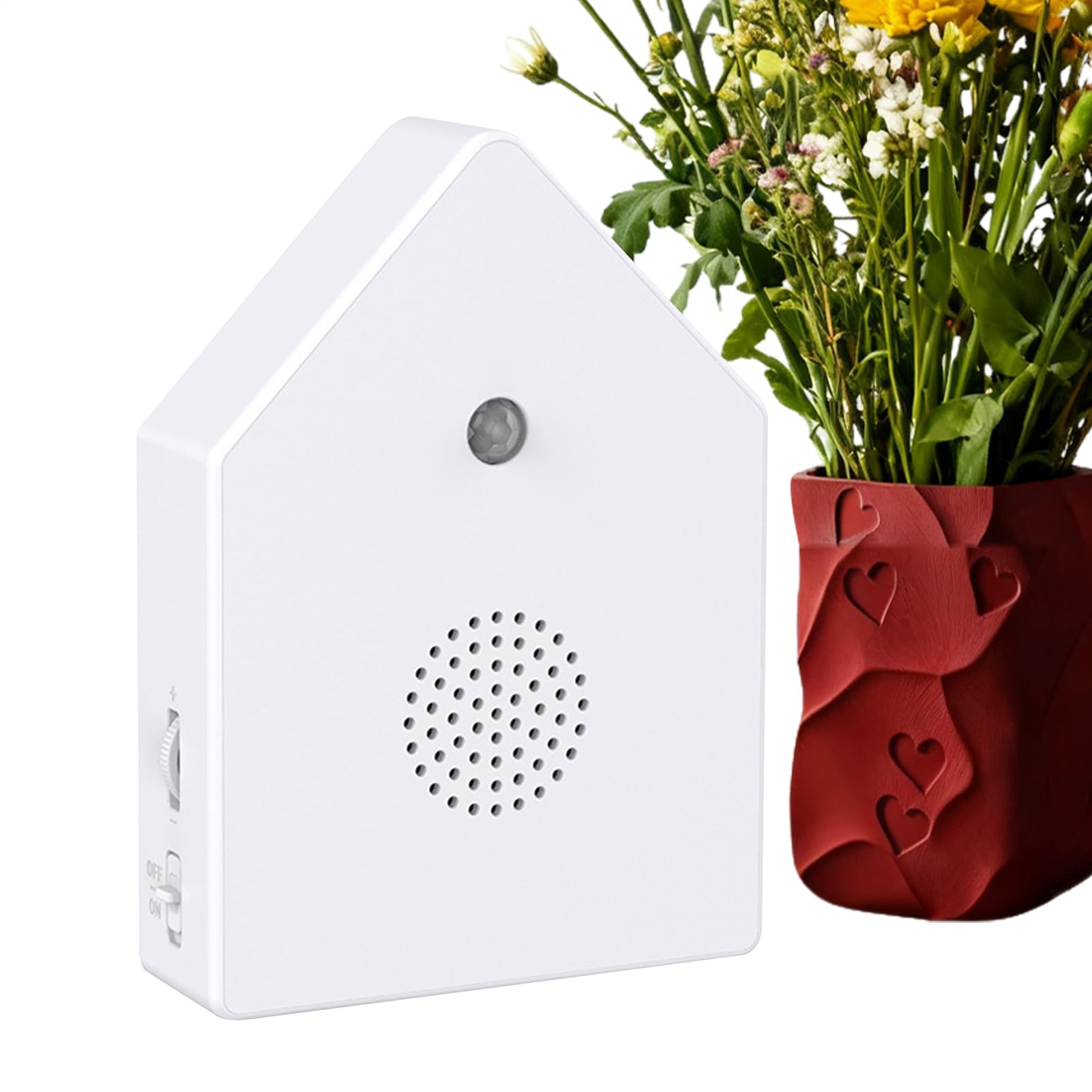 Melodic Bird Box, Realistic Soothing Sound Device, 5.91x4.25x1.46 inches Speaker Box with Sensor Activation, Gentle Chirper Machine, Nature Unit with Artistic Design, Audio Decor for Home