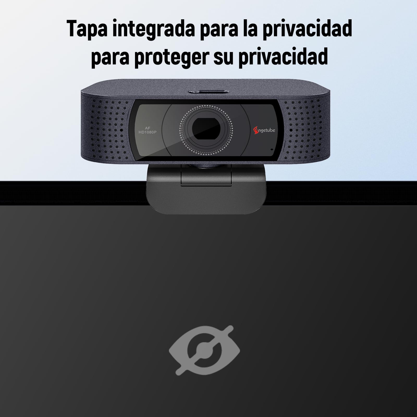 Angetube Webcam para PC - 1080P Full HD Streaming Webcam con Cubierta Protectora incorporada