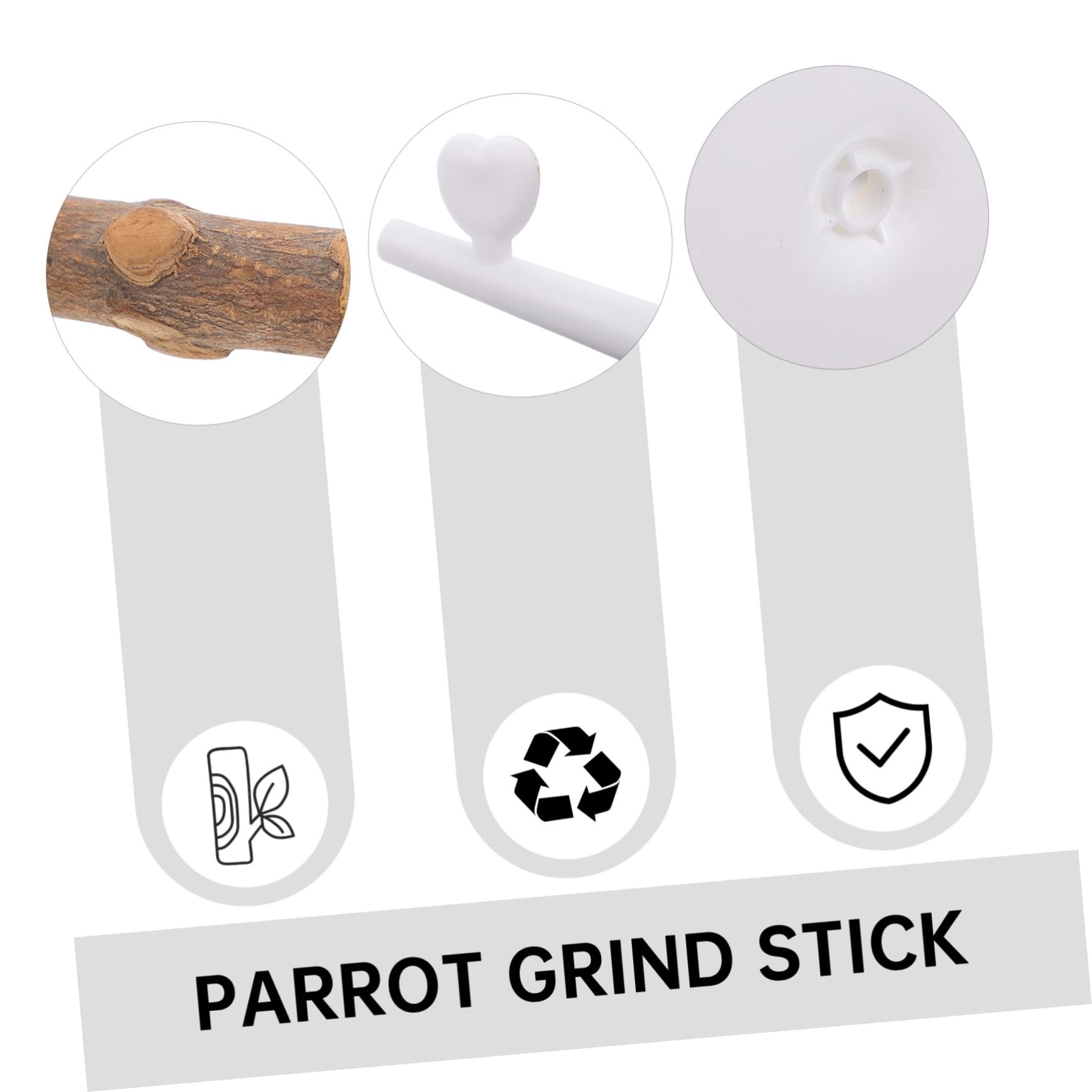 YARNOW 2 Piezas Estante de Entrenamiento Bloques para Masticar pájaros de Juego de Aves Percha Madera Colgador Madera Jaula de pájaros Juguete Percha de molienda de Aves Interior
