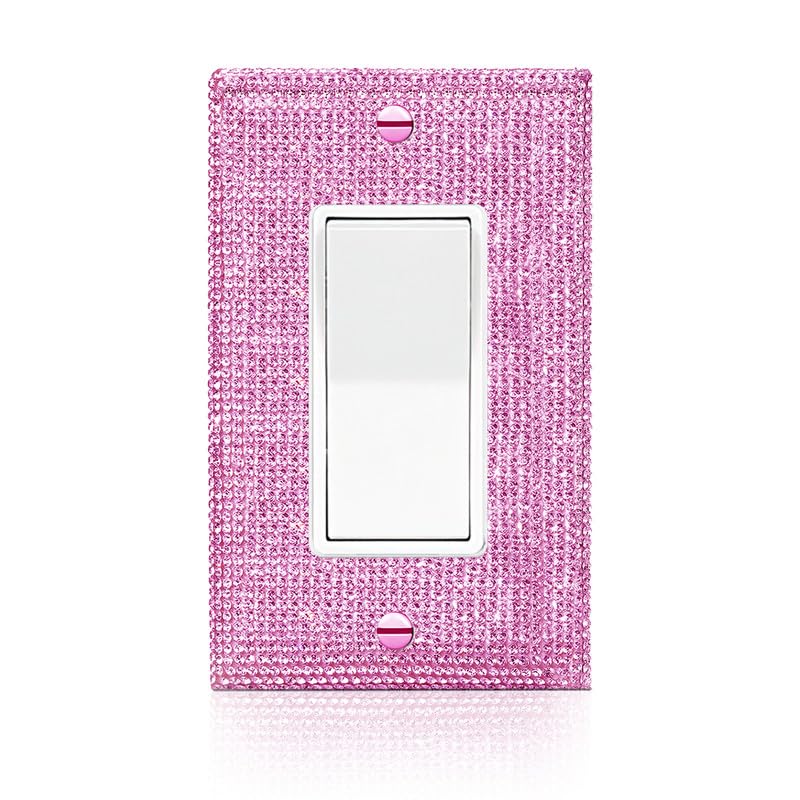 Image of Shiny Pink Rhinestones Outlet Covers Light Switch Plate Decorative Switch Plates And Outlet Covers Rhinestones Outlet Covers Wall Plate Decorative