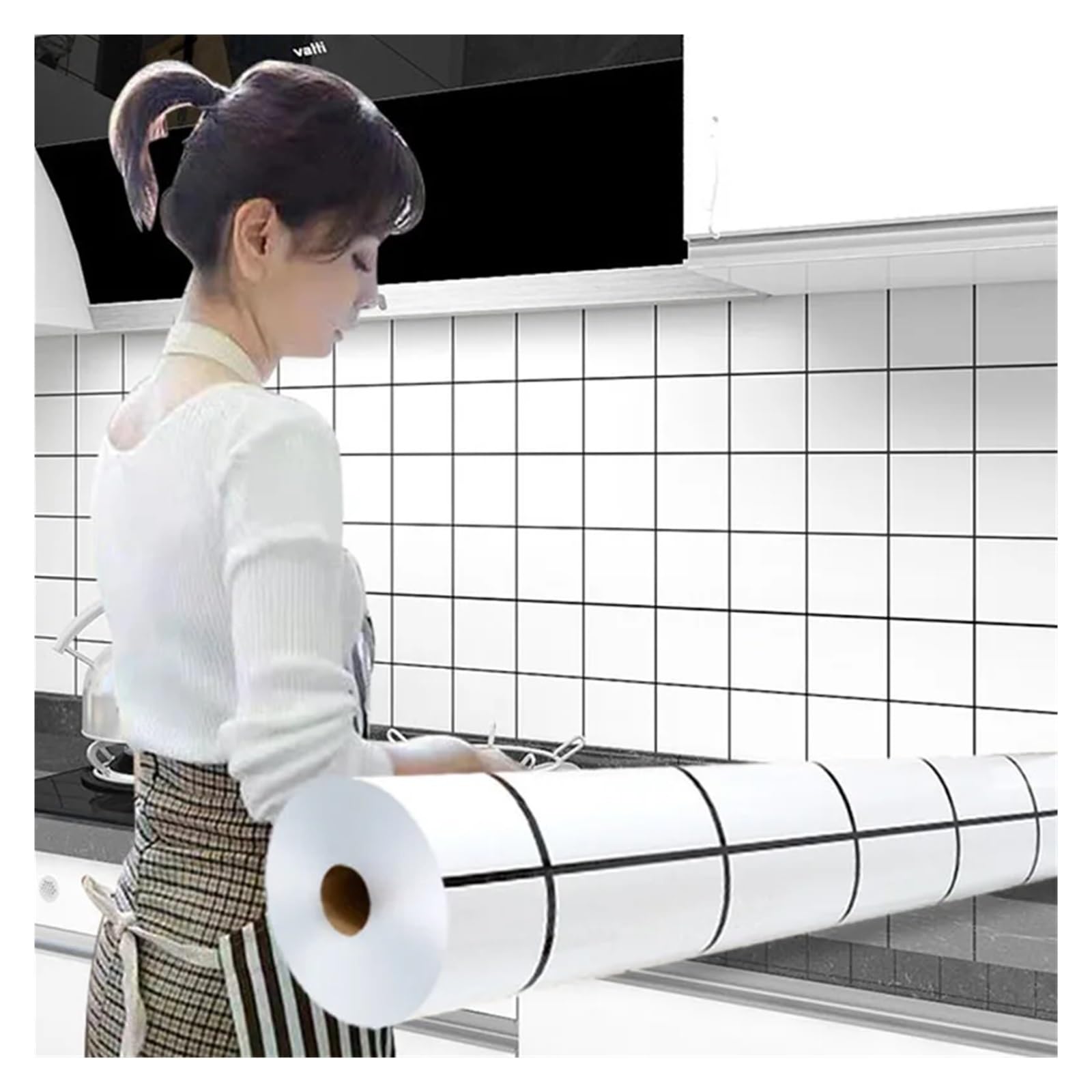 Ayztantine Self-Adhesive Wallpaper Kitchen Stove Oil-Proof Sticker Waterproof High Temperature Resistant Wallpapers Decoration(Color 6,3.0mx60cm)